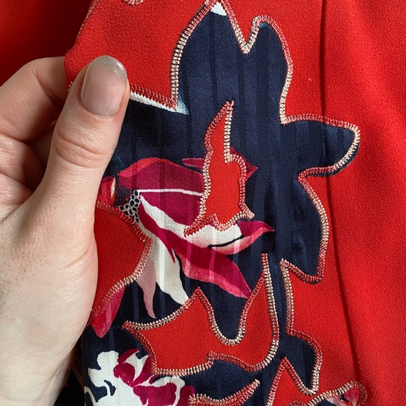 Tanya Taylor resort 2018 strapless red dress with floral detail - Picture 10 of 12